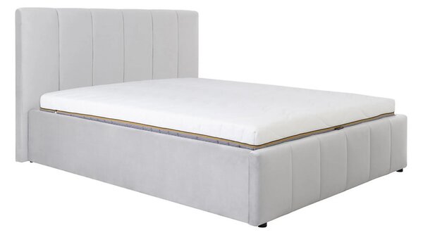 Cadru pat LONES 160x200, stofa catifelata gri deschis - Bluvel 03