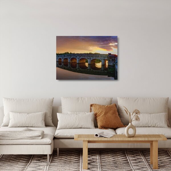 Tablou pe sticlă cu pod (70x50 cm)