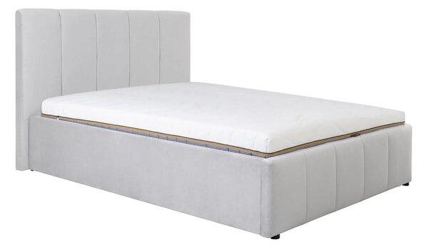 Cadru pat LONES 140x200, stofa catifelata gri deschis - Bluvel 03