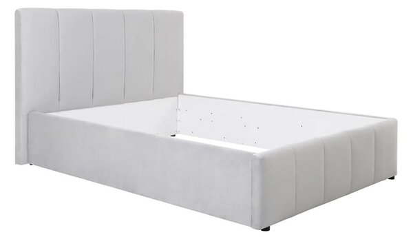 Cadru pat LONES 140x200, stofa catifelata gri deschis - Bluvel 03