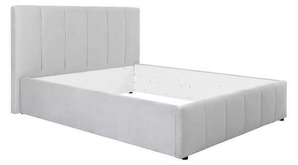 Cadru pat LONES 160x200, stofa catifelata gri deschis - Bluvel 03