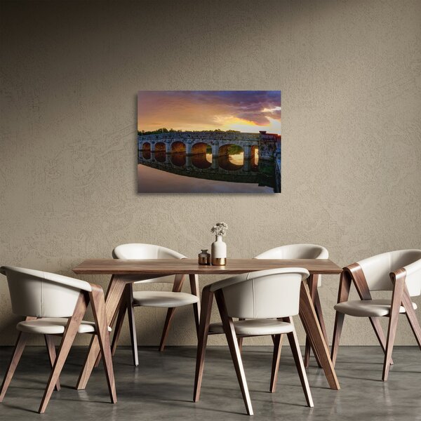 Tablou pe sticlă cu pod (70x50 cm)