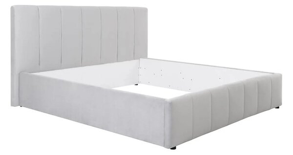 Cadru pat LONES 180x200, stofa catifelata gri deschis - Bluvel 03