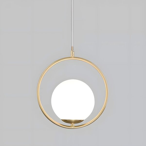 Lampă de tavan suspendata din sticlă aurie alba G109-1W Gold
