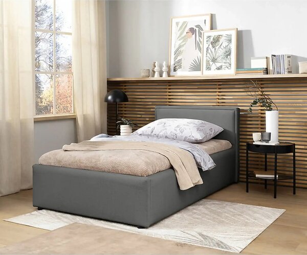 Cadru pat NEDIN 90x200, stofa clasica gri inchis - Maya 21