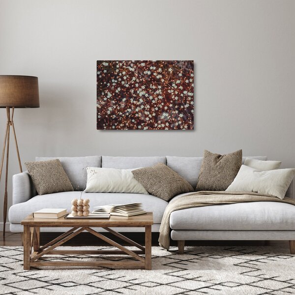 Tablou pe sticlă cu floare de nu mă uita (70x50 cm)