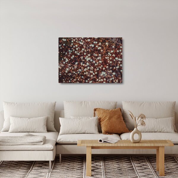 Tablou pe sticlă cu floare de nu mă uita (70x50 cm)