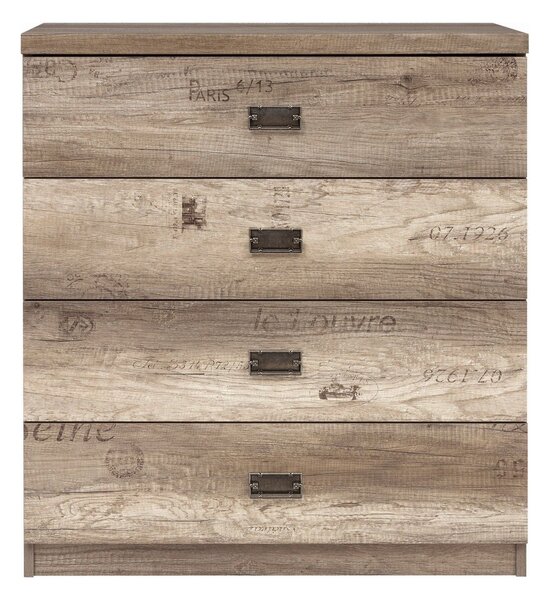 Comoda Malcolm, stejar, PAL, 80x40x88 cm