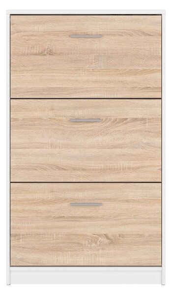 Pantofar NEPO PLUS, stejar sonoma/alb, PAL laminat, 70x18x121 cm