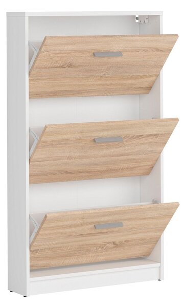 Pantofar NEPO PLUS, stejar sonoma/alb, PAL laminat, 70x18x121 cm