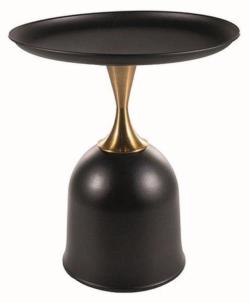Masuta cafea LIBRA, negru/auriu, metal, 51x61 cm