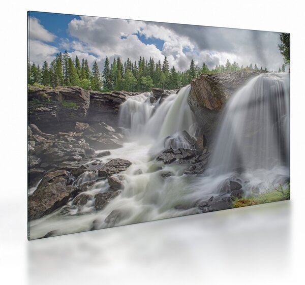 Tablou pe sticlă cu cascade (70x50 cm)