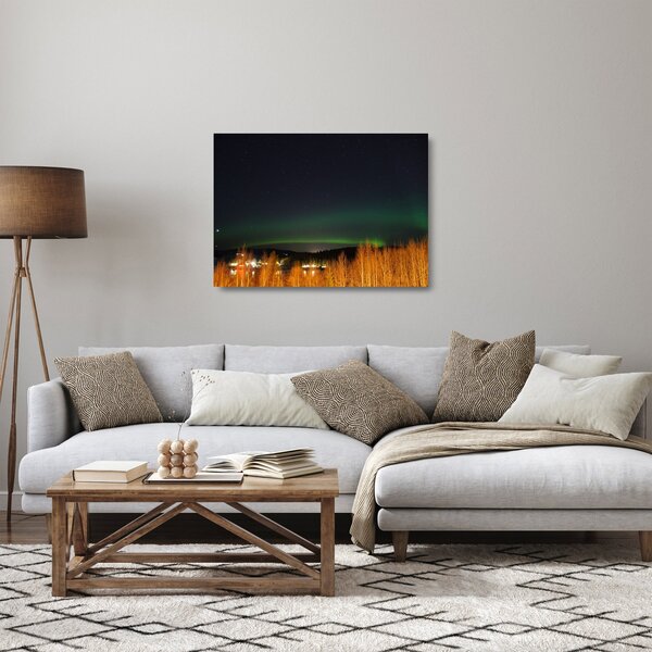 Tablou pe sticlă cu aurora borealis (70x50 cm)