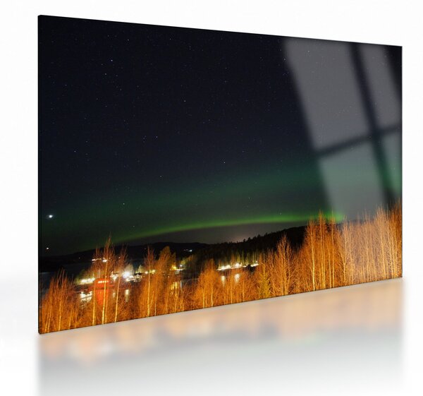 Tablou pe sticlă cu aurora borealis (70x50 cm)