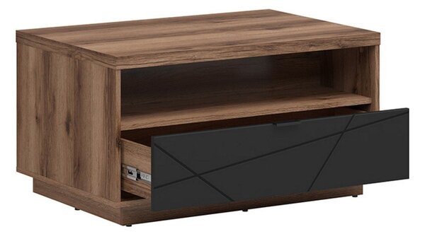 Masuta cafea FORN, nuc/negru mat, PAL, 90x60x49 cm
