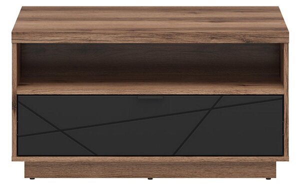 Masuta cafea FORN, nuc/negru mat, PAL, 90x60x49 cm