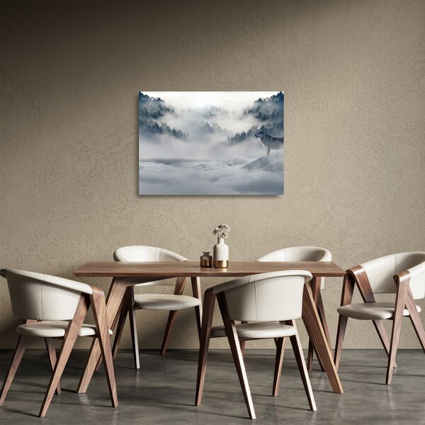 Tablou pe sticlă cu lupi (70x50 cm)