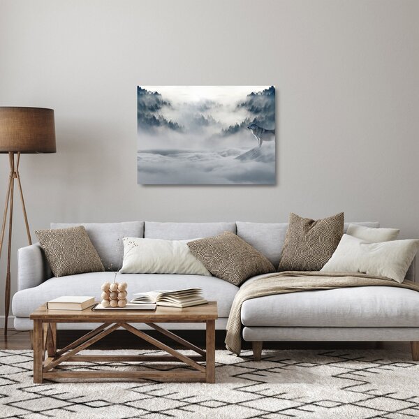 Tablou pe sticlă cu lupi (70x50 cm)