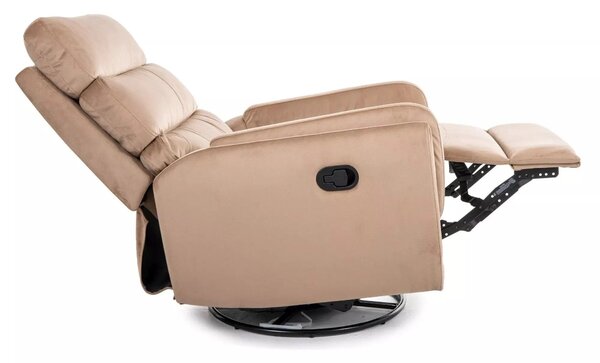 Fotoliu recliner ARGOS, stofa catifelata bej - Bluvel 28, 78x84/162x10