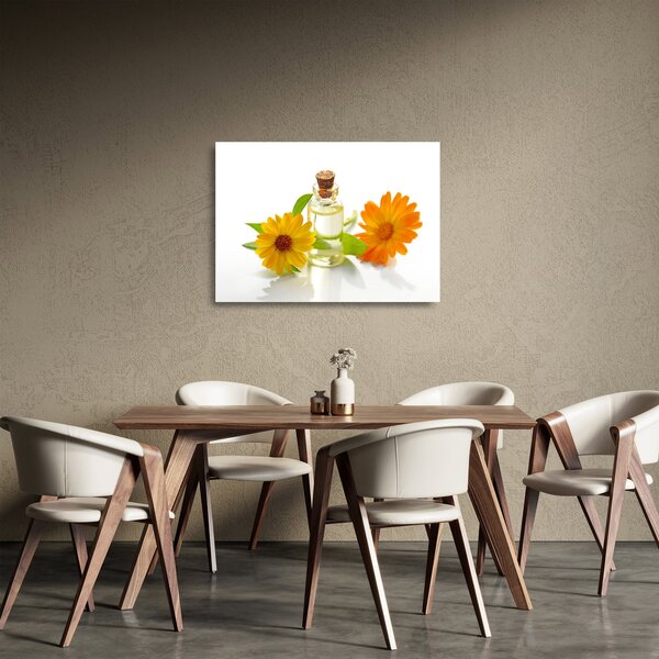 Tablou pe sticlă cu ulei de flori (70x50 cm)