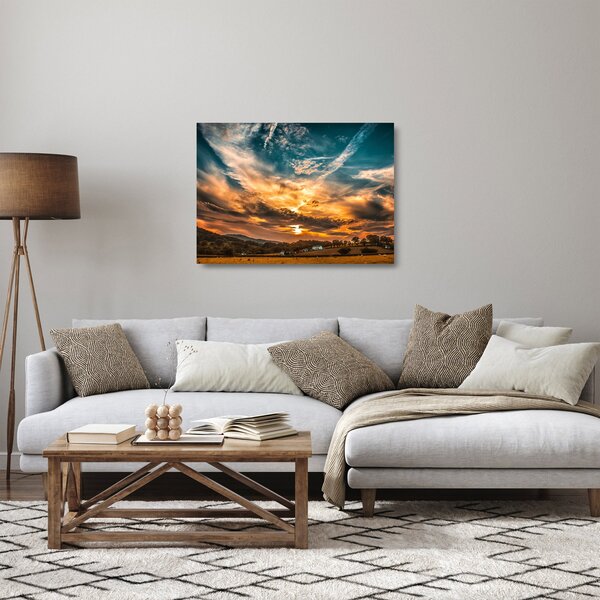 Tablou pe sticlă cu nori (70x50 cm)