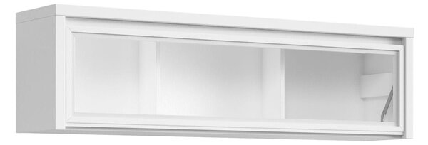 Raft KASPIAN, alb, PAL/sticla securizata, 144x31x40 cm