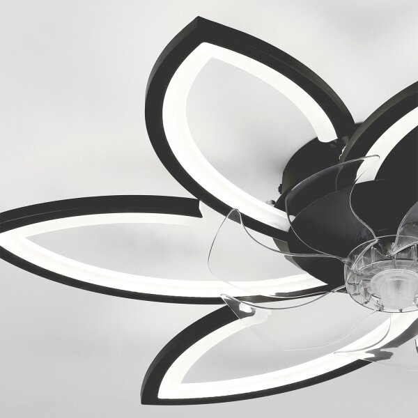 Brilagi-LED Lampă cu ventilator, dimabilă LED/50W/230V 3000-6500K negru+DO