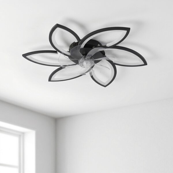 Brilagi-LED Lampă cu ventilator, dimabilă LED/50W/230V 3000-6500K negru+DO
