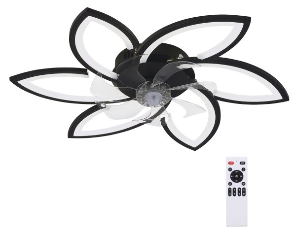 Brilagi-LED Lampă cu ventilator, dimabilă LED/50W/230V 3000-6500K negru+DO