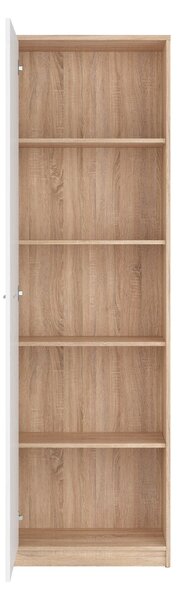 Dulap NEPO PLUS, alb/stejar sonoma, PAL, cu o usa, 60x34x197 cm