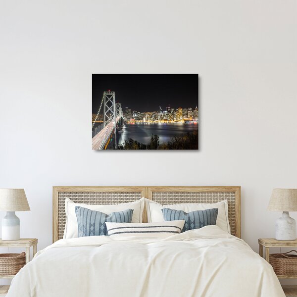 Tablou pe sticlă cu podul Brooklin și New York (70x50 cm)