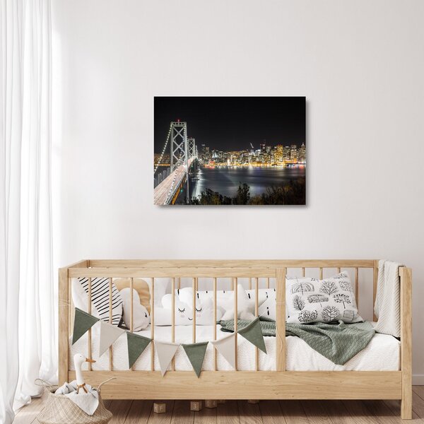 Tablou pe sticlă cu podul Brooklin și New York (70x50 cm)