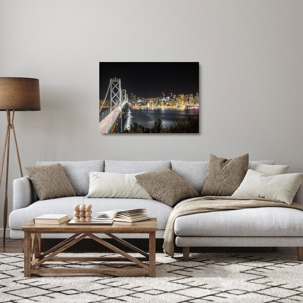 Tablou pe sticlă cu podul Brooklin și New York (70x50 cm)