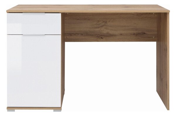 Birou ZELE, stejar wotan/alb, PAL laminat, 120x60x76 cm