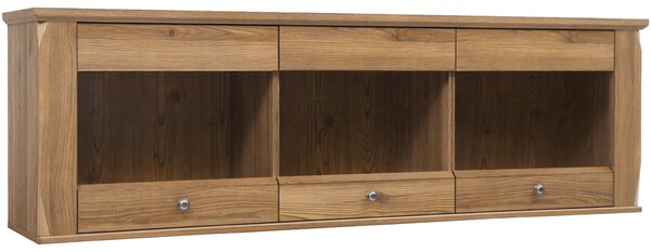 Vitrina BERGEB SFW3W, stejar, PAL/sticla securizata, 156x34x50 cm