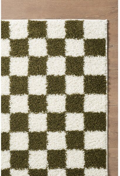 Covor verde închis/crem 80x150 cm Grida – ESTE
