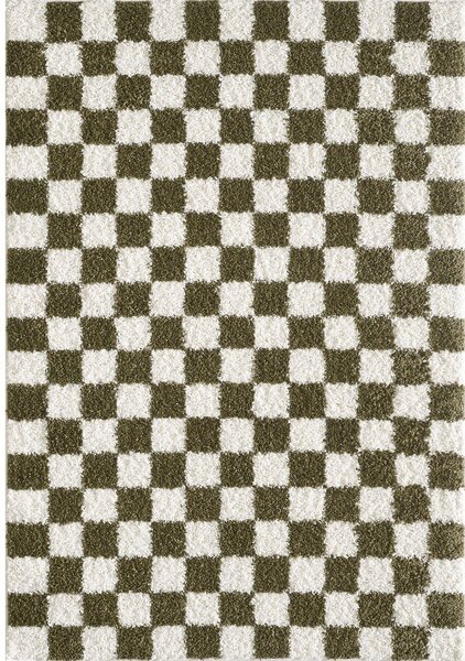 Covor verde închis/crem 80x150 cm Grida – ESTE