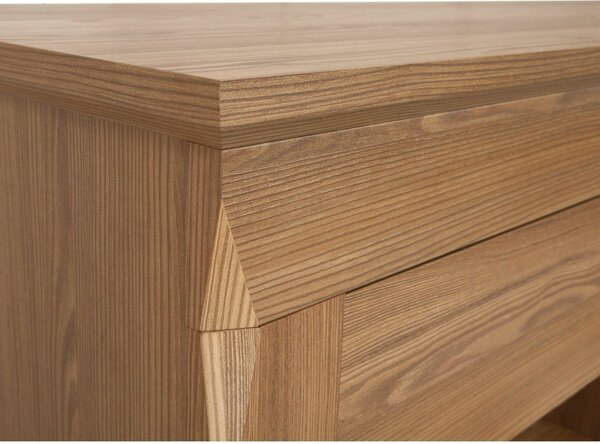 Vitrina BERGEN REG2W2D, maro, PAL/sticla securizata, 102x47x202 cm