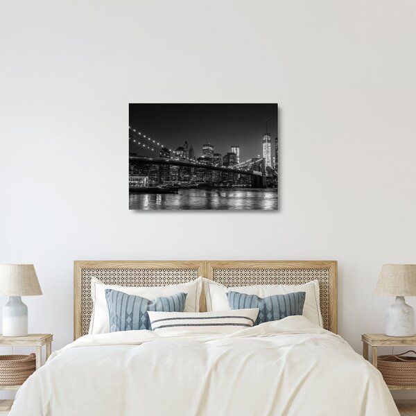 Tablou pe sticlă cu podul Brooklin în New York (70x50 cm)