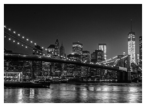 Tablou pe sticlă cu podul Brooklin în New York (70x50 cm)