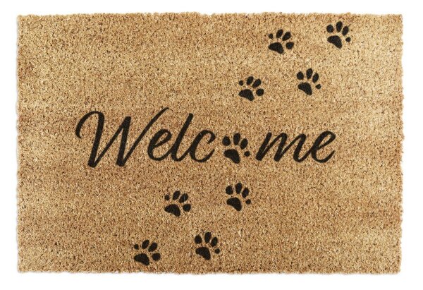 Covoraș de intrare din fibre de nucă de cocos 60x90 cm Welcome Paws – Artsy Doormats