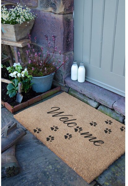 Covoraș de intrare din fibre de nucă de cocos 60x90 cm Welcome Paws – Artsy Doormats