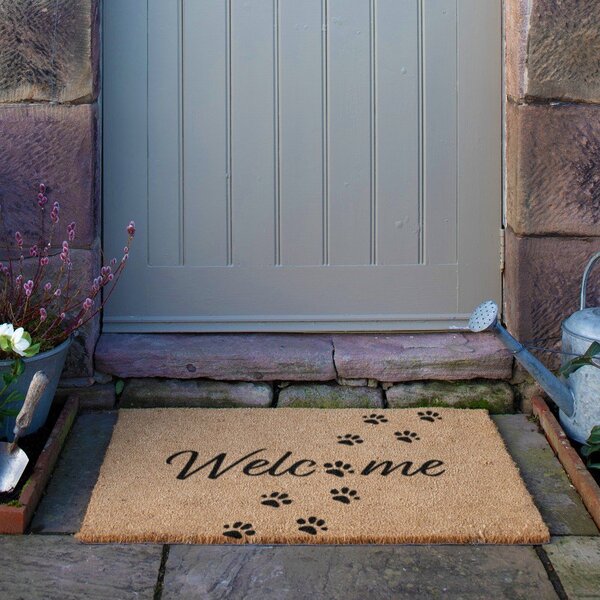 Covoraș de intrare din fibre de nucă de cocos 60x90 cm Welcome Paws – Artsy Doormats