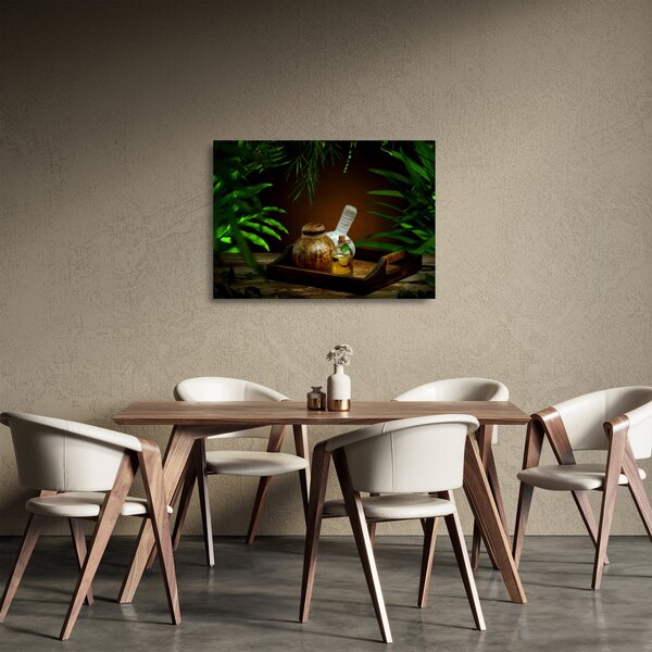Tablou pe sticlă cu obiectele spa (70x50 cm)
