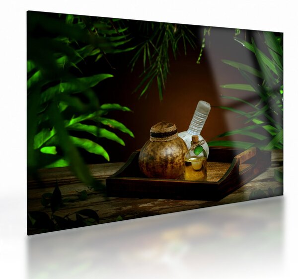 Tablou pe sticlă cu obiectele spa (70x50 cm)