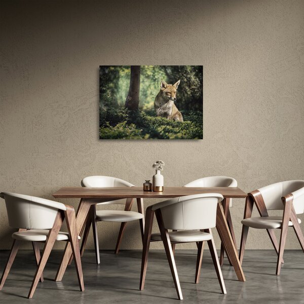 Tablou pe sticlă cu vulpe (70x50 cm)