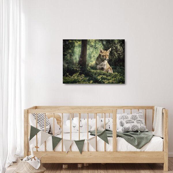 Tablou pe sticlă cu vulpe (70x50 cm)