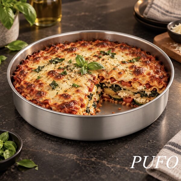 Tava de copt din inox rotunda– forma rotunda pentru cuptor, tava pentru prajituri, tort, pandispan, tarta si cheesecake, Ø30 cm