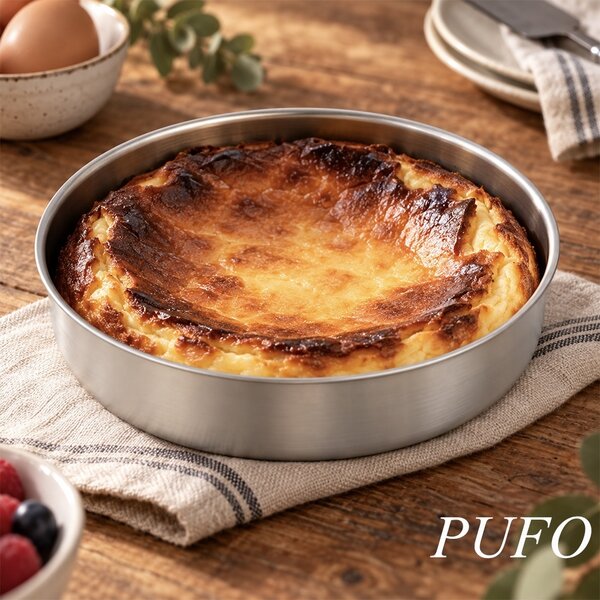 Tava de copt din inox rotunda– forma rotunda pentru cuptor, tava pentru prajituri, tort, pandispan, tarta si cheesecake, Ø30 cm
