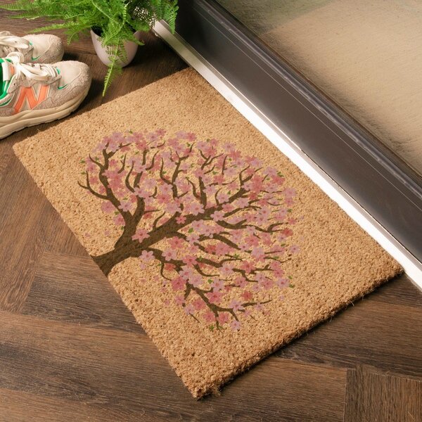 Covoraș de intrare din fibre de nucă de cocos 60x90 cm Blossom Tree of Life – Artsy Doormats